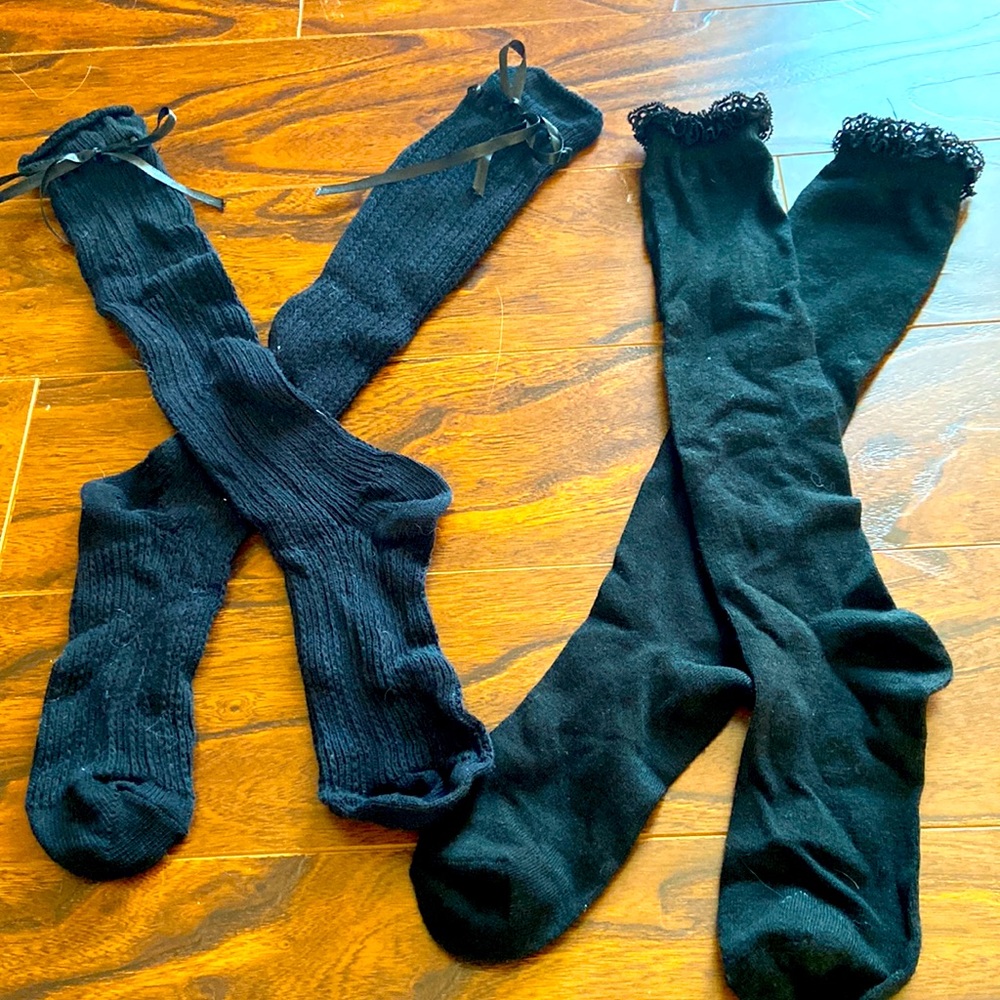 Two pairs of cute boots socks